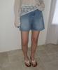 Sseomweeobeoteo Washing Half Denim Pants - Middle Blue