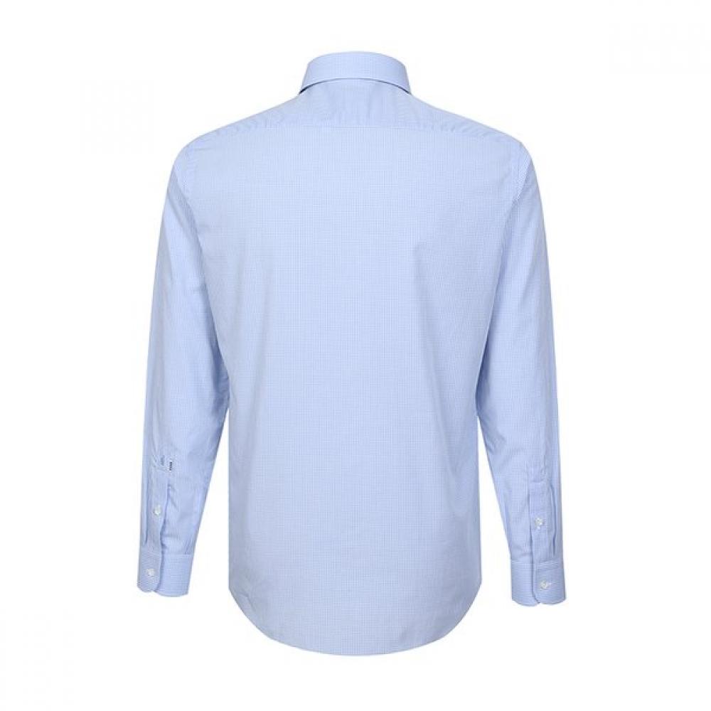 Vanbrough Plain Mini Check English Collar Slim Shirt Bossl1130 Bu