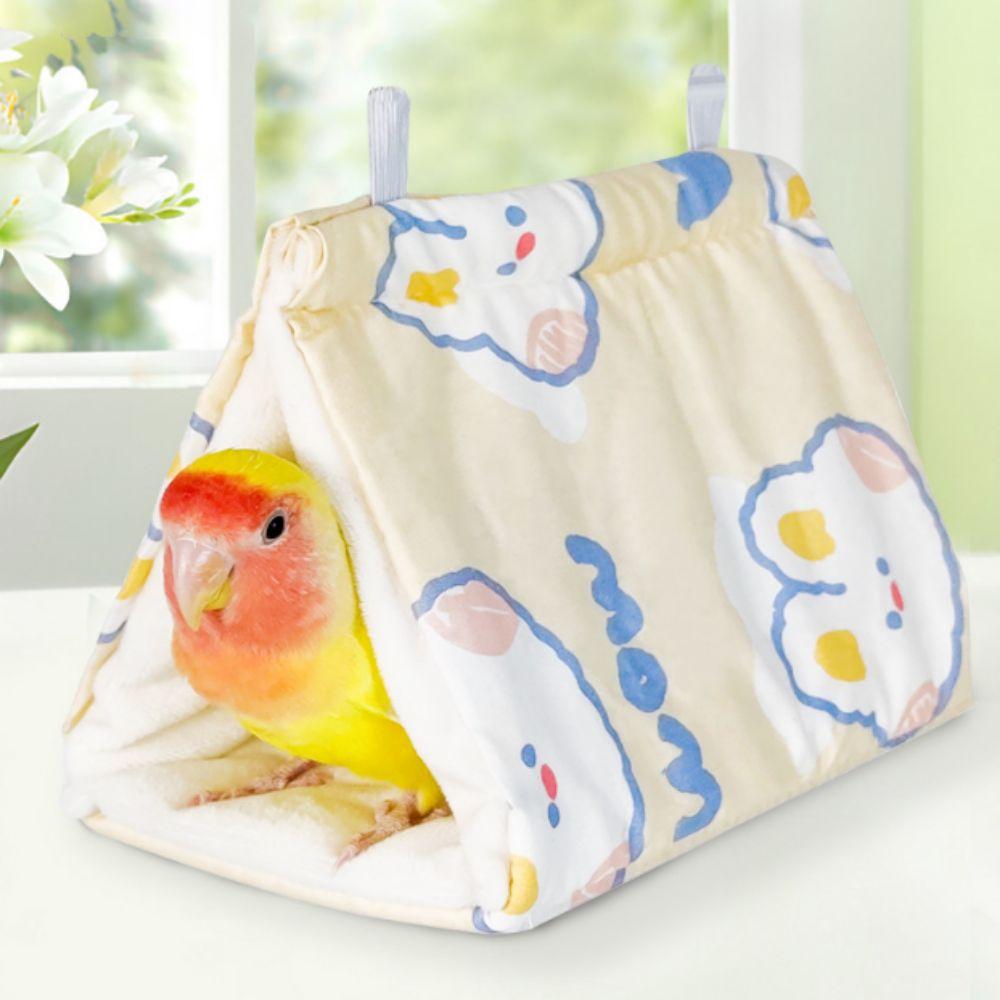 Cute Parrot Warm Hammock Soft Triangular Cotton Nest Easy to Use Pet Sleeping Bed  Intoor