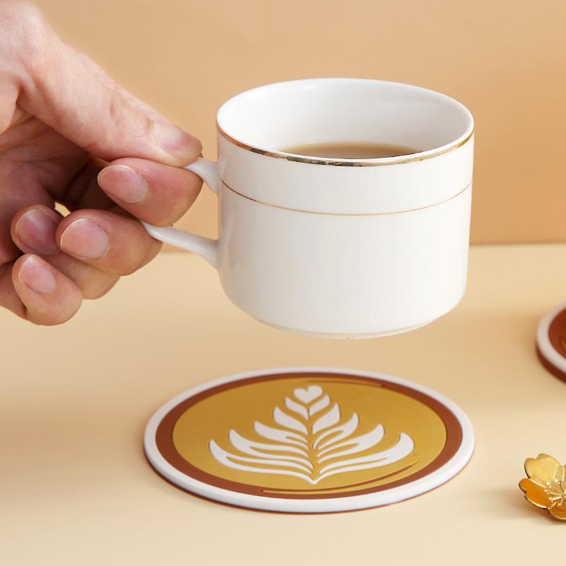 Podložka pod šálek kávy Latte Art, izolační podložky pod tácky, konferenční stolek, protiskluzová miska, zesílená jídelní podložka, kuchyňské doplňky