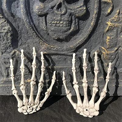 1-6 Paar Halloween Skeletthand Gruselig Realistisch Handknochen Schädel Dekorationen Party Spukhaus Halloween Terror Dekoration Requisiten