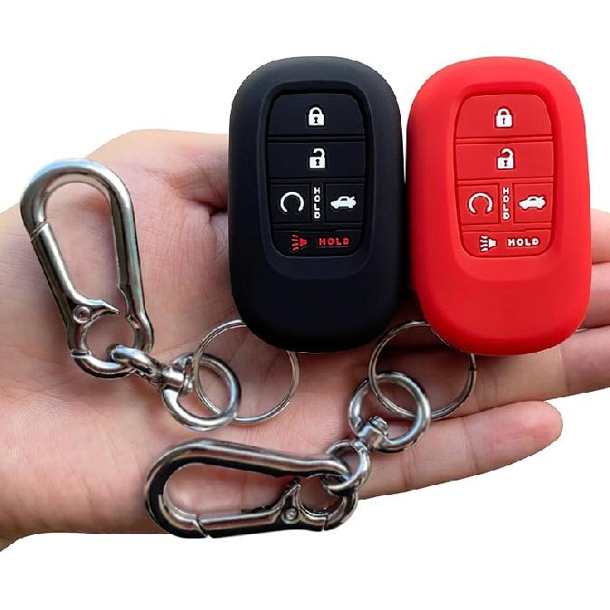 TANDRIVE Key Fob Cover For (5 Buttons) Honda 2026 2025- Civic Accord CR-V HR-V Pilot And 2026 Passport, Silicone, 2-Pack, Black