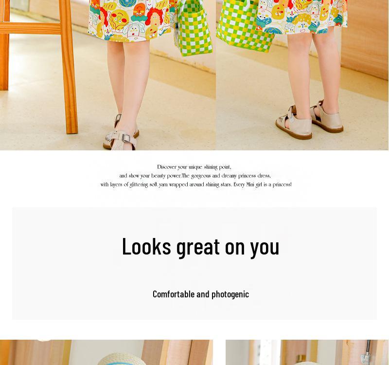 Girls' Summer Cotton Gauze Dresses & Pajamas: Children's Beachwear & Princess Skirts