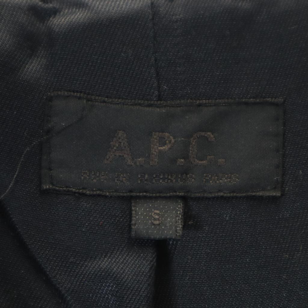 A.P.C. Made In France Hooded Wool Coat S Black Men's Used