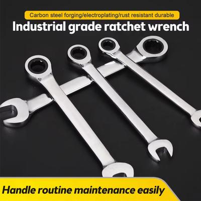 1pcs 3/4 Inch Reversible Dual-purpose Ratchet Wrench Ratchet Socket Spanner Nut Repair Tools Electroplated Fixed Head
