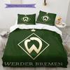 Set Copripiumino Trapuntato Werder Bremen Federa Decorazione Casa Regalo di Compleanno (1 * copripiumino + 2 * federa, senza nucleo)