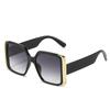 Box Sunglasses, European and American Fashion Large Square Metal Decoration Personalized Street Sunglasses Women