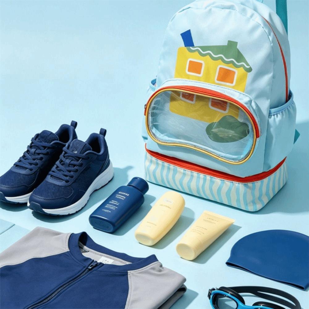 Waterproof Swim Backpack Wet Dry Separation Children's Swimming Bag Swimwear Storage