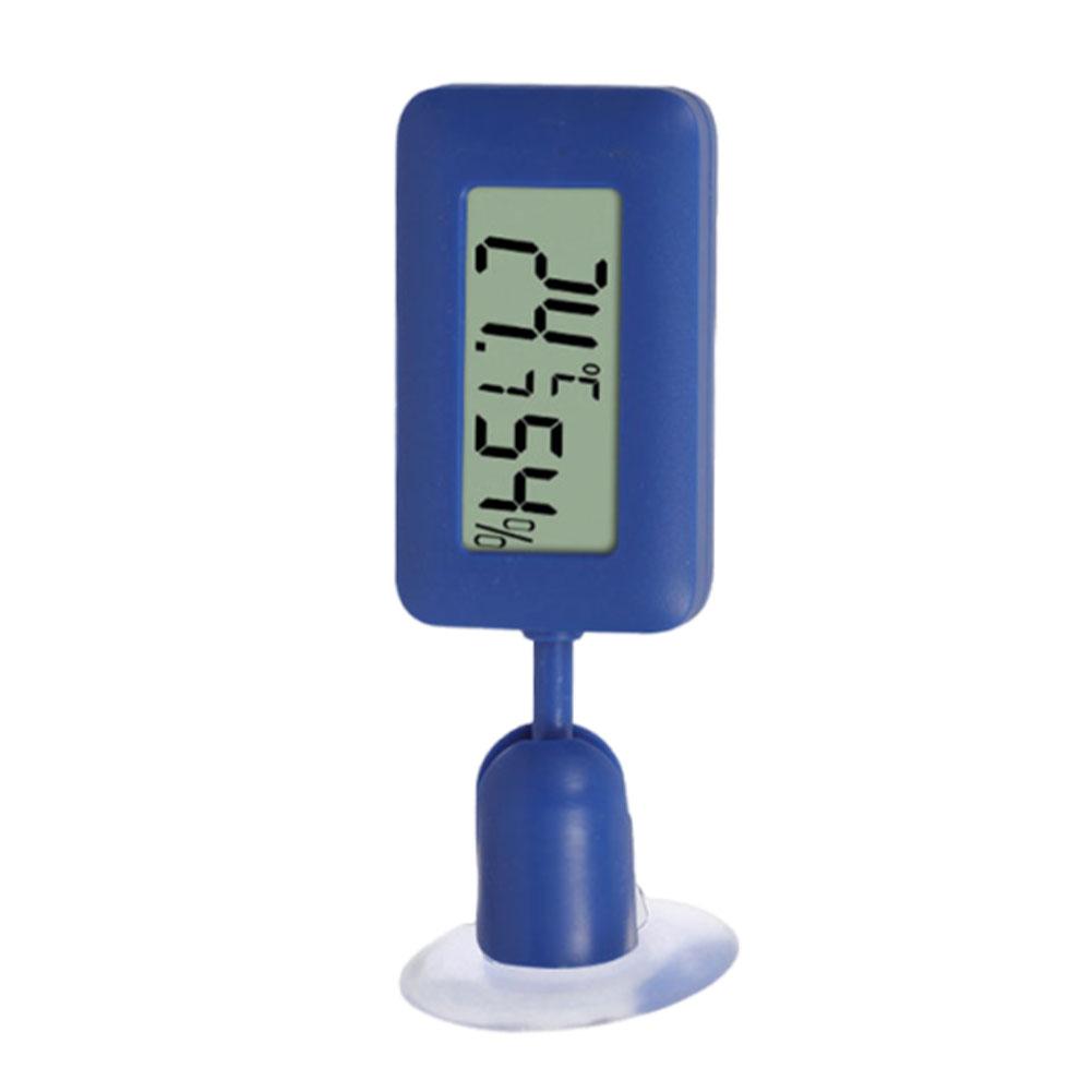 

Dual Scale Digital Thermometer and Hygrometer for Reptiles with 360 Degree Viewing Angle and Suction Attachment синій