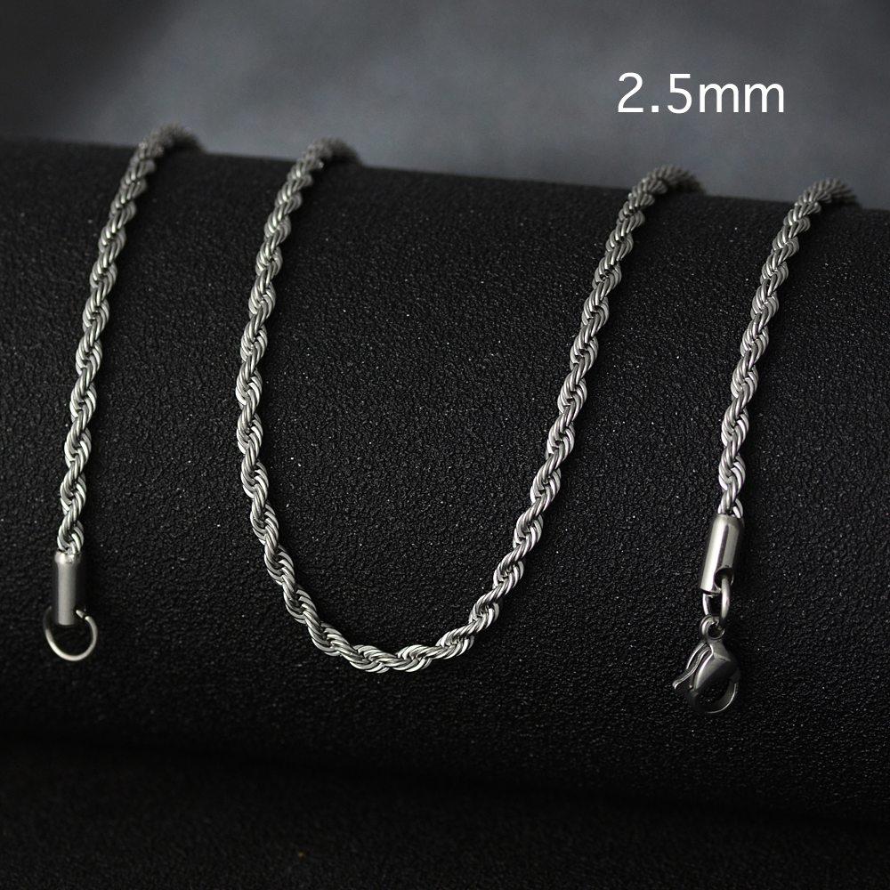 50cm Nuova Moda Catena in Acciaio Inossidabile 1,2-3mm Colore Argento Oro Rosa Collana Gioielli Placcatura Sottovuoto Accessori Choker Collare