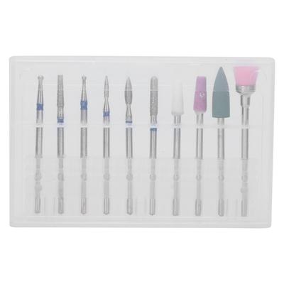10 pezzi Punte per Fresa Unghie Rimozione Pelle Morta Lucidatura Unghie Nail Art Set Testine per Lima Abrasiva