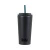 HB-6780 500ml Large Vacuum Insulated Tumbler with Straw, Perfect for Drip Coffee, Wide Mouth, Black, and Straw Tumbler