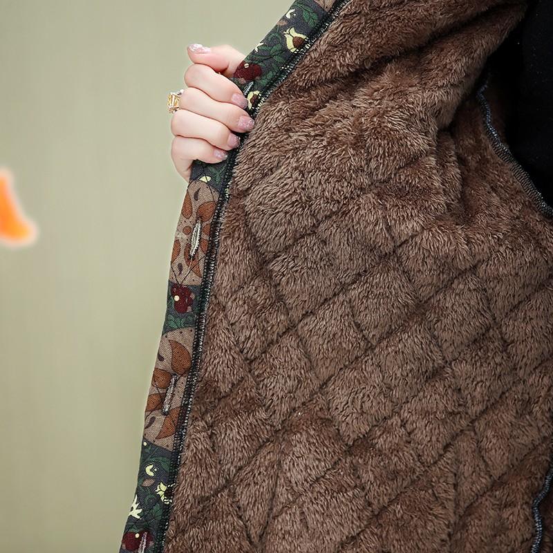 Madre Inverno Vestiti di Cotone Peluche Spesso Caldo Cappotto Imbottito Madre di Mezza Età Casual Parka Giacca Nonna Anziana