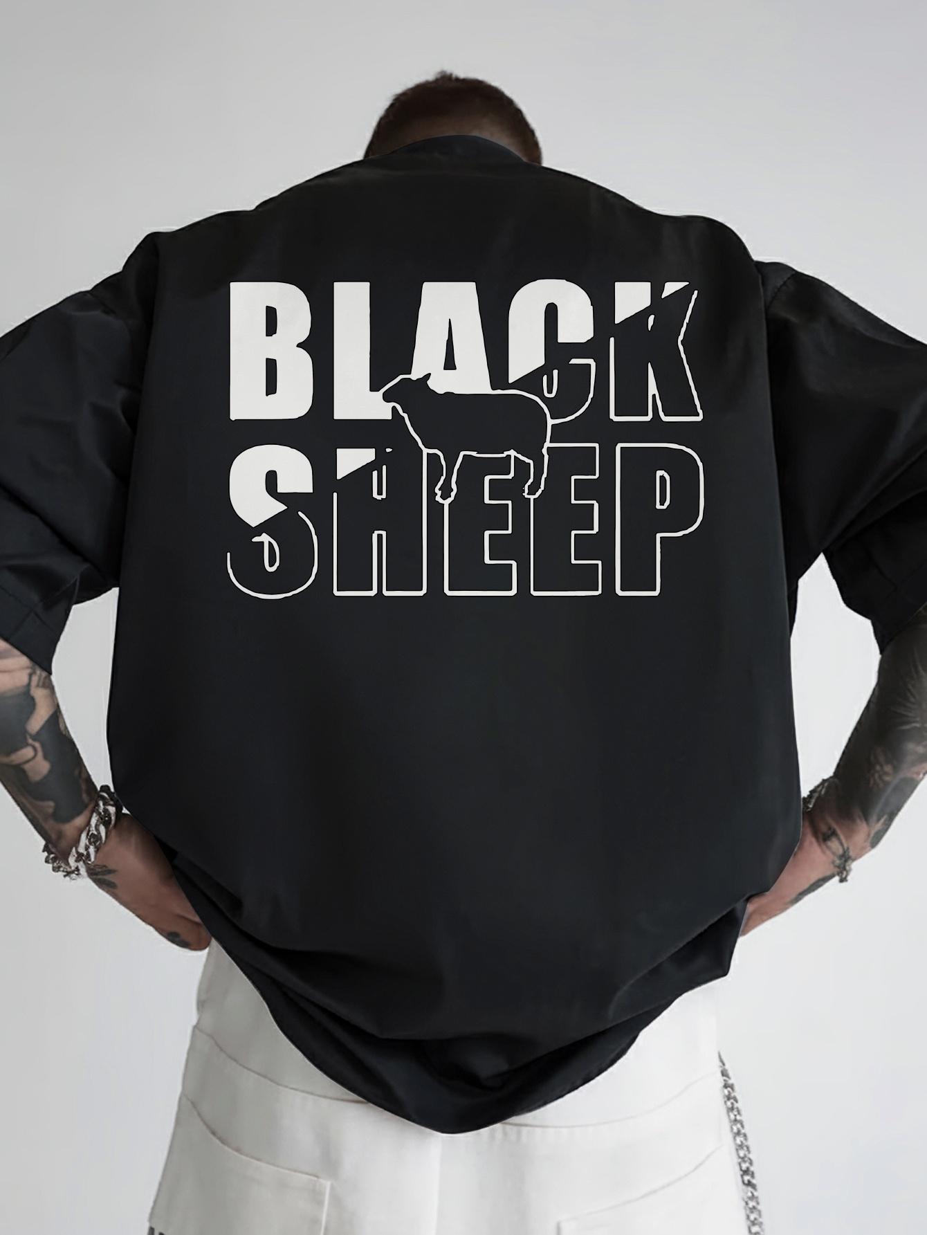 Black  Black Sheep  Graphic T-shirt - Casual Crew Neck L