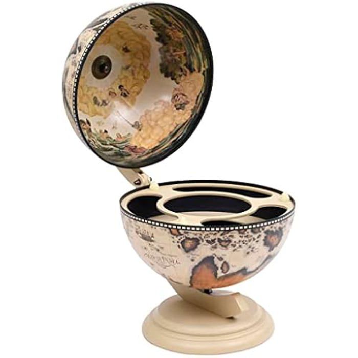 Support de Vin - VIDAXL - Globe en Bois - Décoration Intérieure - Couleur Blanche - Espace de Rangement