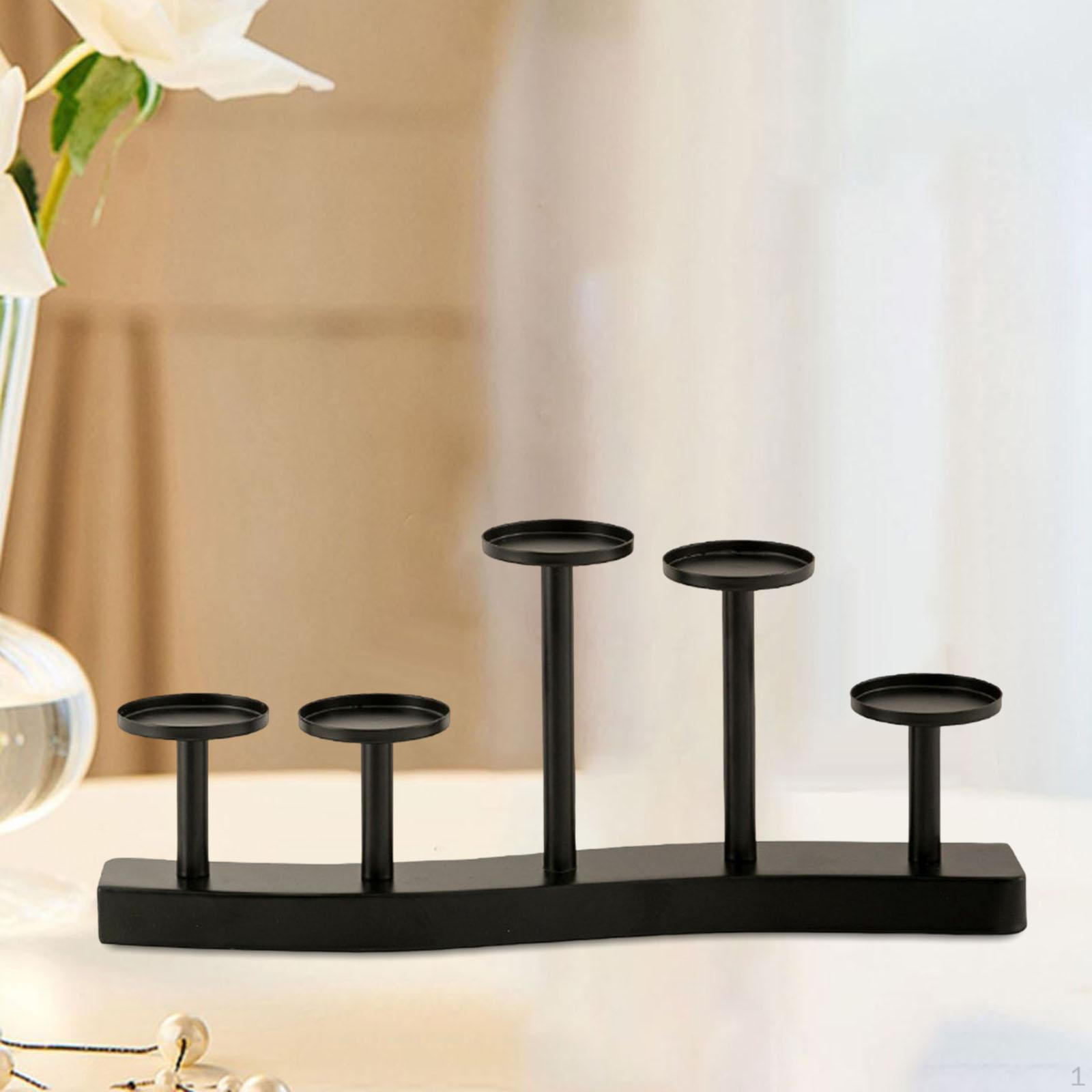 

candle Holder Candelabra Ornament Centerpiece Gift Candlestick for Wedding Table Black
