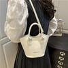 Fashion Mini Hand Carry Bucket Bag New Retro Vegetable Basket Bag Temperament One Shoulder Crossbody Bag