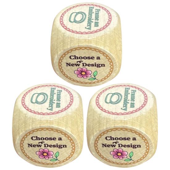 1/2/3/4Pcs Wooden Embroidery Dice with 6 Engraved Embroidery Tasks Solid Wood Embroidery Projects Decision Dice Embroidery Crafts Enthusiasts Gift