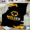 Coperte Plaid con Stampa dello Stemma del Wolves Football Club Morbide Coperte in Flanella per Divano Letto Regali per Uomini Donne Coperta da Picnic Regali di Natale