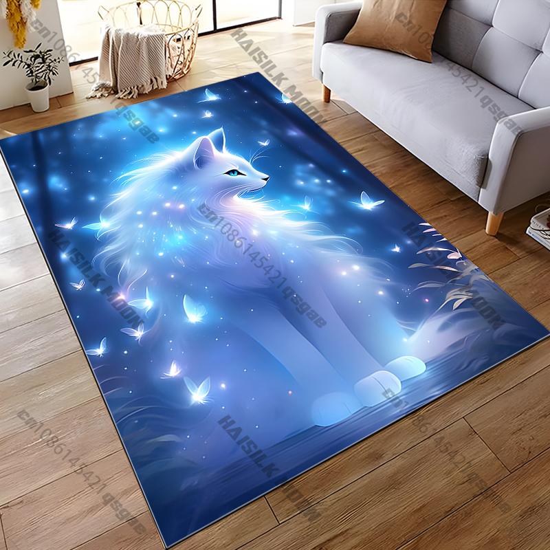 1PC Dream Cat Pattern Rugs Living Room Bedroom Carpet Bedside Bathroom Floor Mat Kids Room Non-slip Mat Room Decor