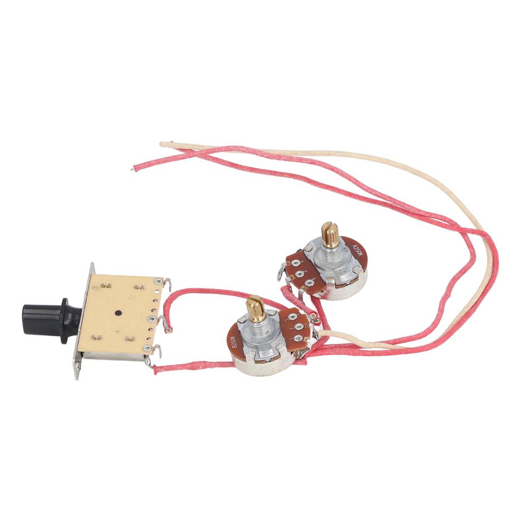 Electric Guitar Wiring Harness Prewired Kit 3 Way Toggle Switch 250K Potentiometer Jack Guitar Wiring Harness Set