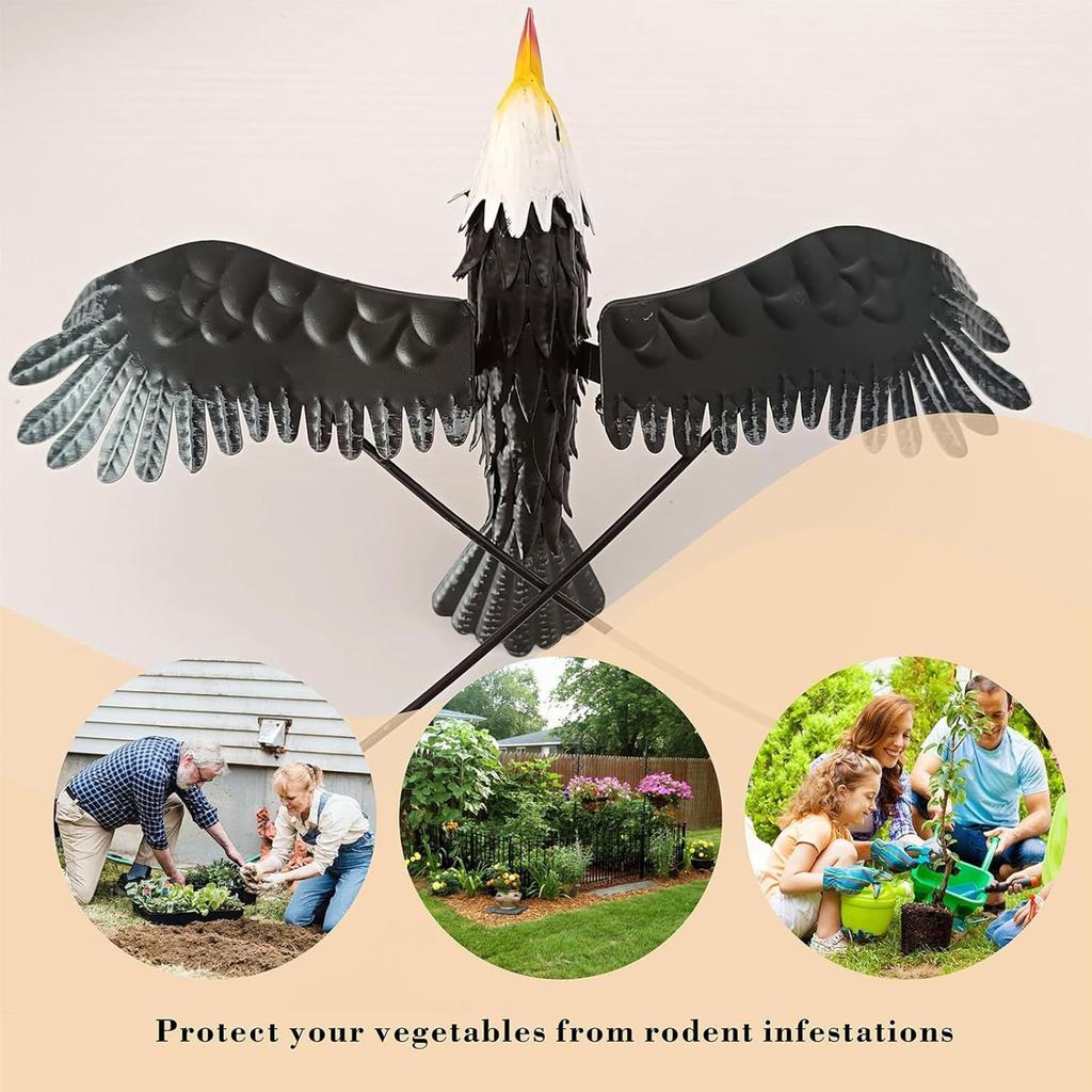 Outdoor Eagle Statue Metal Eagle Sculpture Outside Scarecrow Decoration Garden Decorative Stake for Shore Porch Backyard Lawn