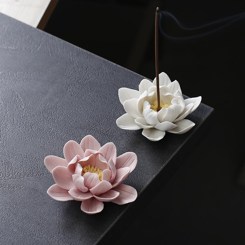 Lotus Incense Insert Household Agarwood Old Sandalwood Incense Incense Dispenser Ceramic Insert Incense Holder Incense Burner Incense Tray