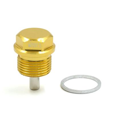 Fan Drain Bolt M20 X 1.5 Magnetic Engine Screw with Billet Car Go Goldtone