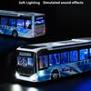 1:42 New Energy Bus Alloy Model Diecast Car Toys Sound Light Pull Back Doors Opened Miniature Vehices Children'S Puzzle Toy Gift
