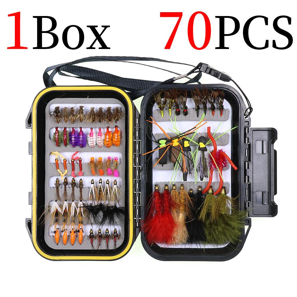 30/70/88/92 Stück Fliegenfischen Fliegen Set Mit Woolly Bugger Hare's Ear Nymphe Trocken-/Nassfliegen Elchhaar Köcherfliege Royal Wulff Tschechische Nymphe