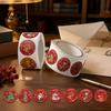 Festive Packaging Seals Christmas Roll Stickers, 8 Patterns Print, Round Holiday Envelope Bulk Seals, Decorative Coated Paper Stickers for Gift