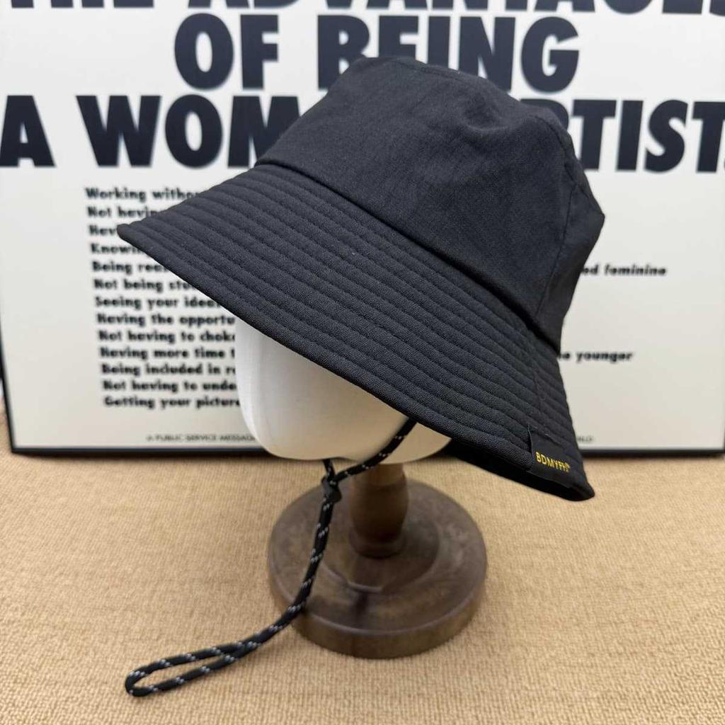 Internet Celebrity Functional Wind Bucket Hat Women's Quick-drying Linen Weaving Label Windbreak Rope Breathable Comfortable Outdoor Sun Hat