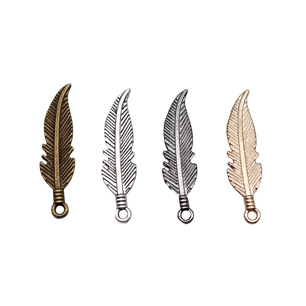 Feather Charms Multi Color Alloy Leaf Pendants For Boho Style DIY Jewelry Accessories