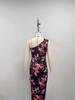 2025 European-American One-Shoulder Bodycon Maxi Dress with High Slit and Summer Print