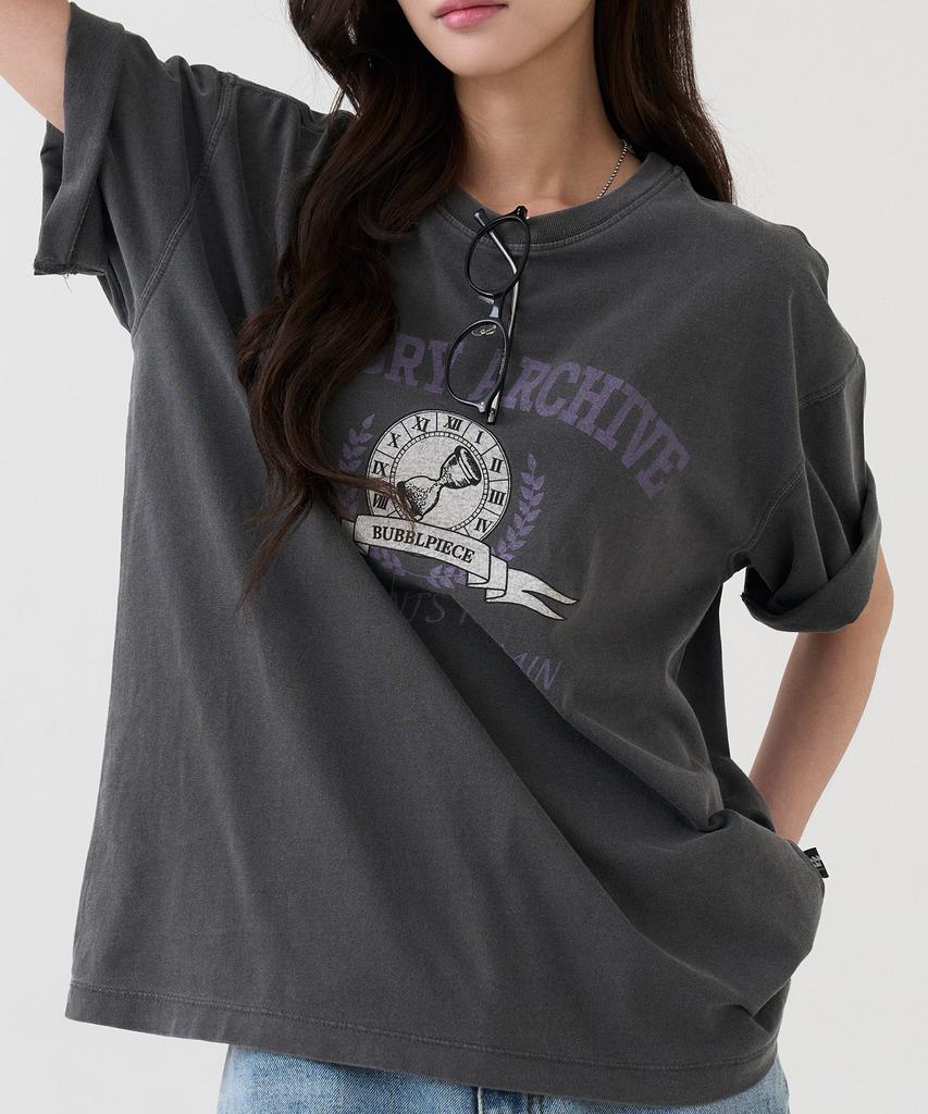 Beobeulpiseu [Unisex] Memory Archive Pigment T-Shirt_Charcoal