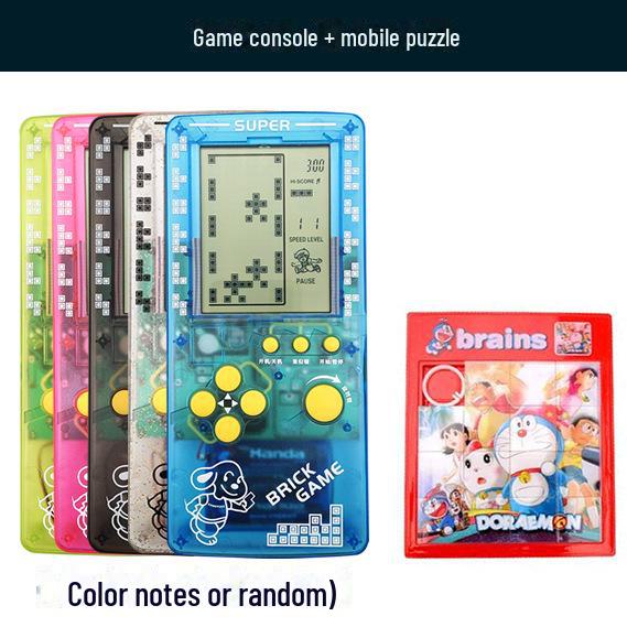 "2023 Nostalgic Tetris Game Console, 4.1-Inch Screen, Transparent Frosted Shell, Handheld"