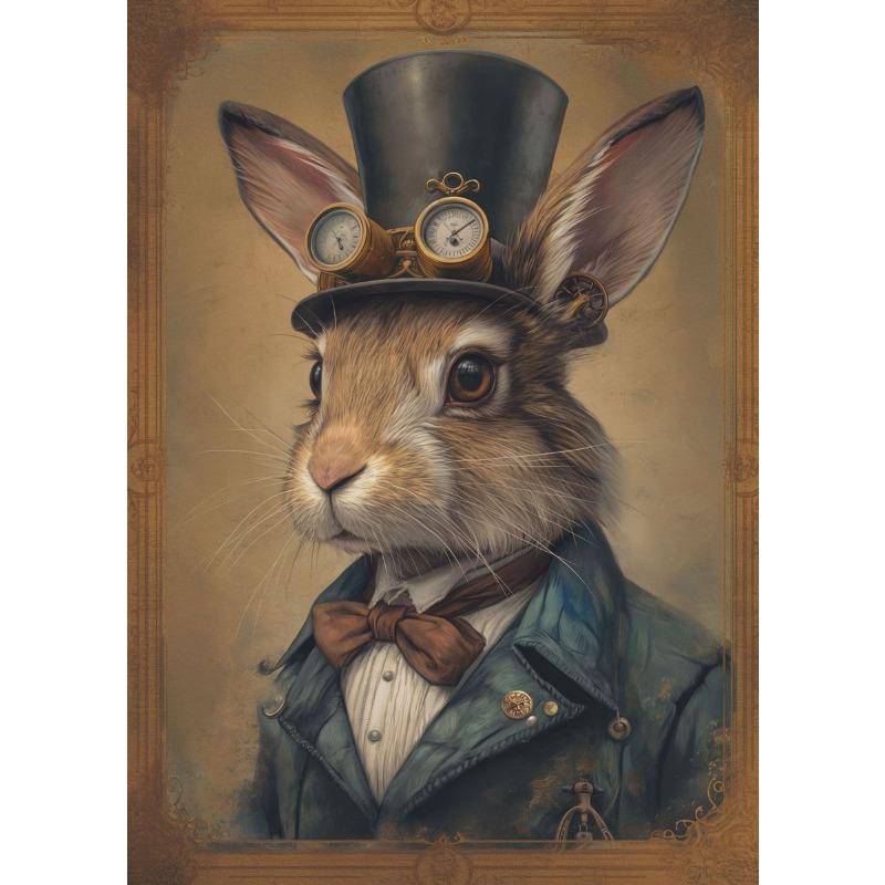 Steampunk Animals Cheetah Panda Rabbit Tiger Cat Canvas Painting Nordic Posters Print Wall Art for Living Room Home Decor