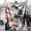 Japanische Bergdecke Weiche Flanell AC-Decke Leichte Sommer-Nickerchen-Decke Gemütliche Decke für Sofa Bett Reise Zuhause