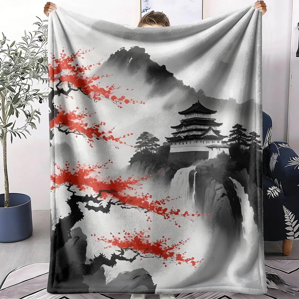 Japanische Bergdecke Weiche Flanell AC-Decke Leichte Sommer-Nickerchen-Decke Gemütliche Decke für Sofa Bett Reise Zuhause