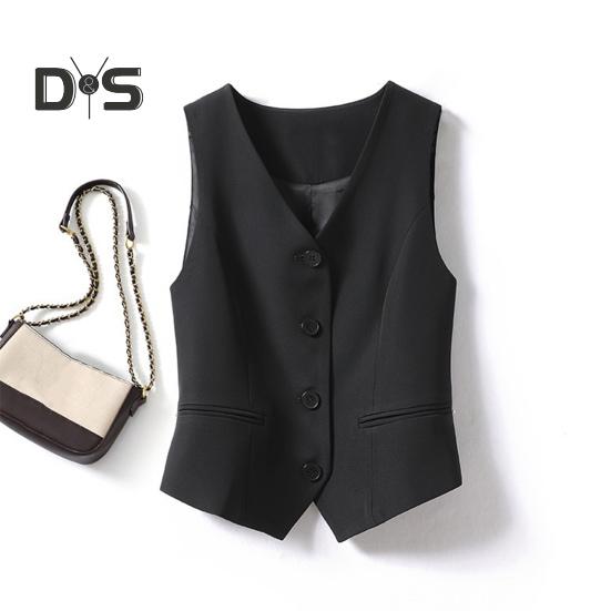 Dámská vesta jednořadá jednořadá, jednořadá, bez rukávů, výstřih do V, úzký střih formální obchodní styl cardigan retro kancelářská svatba banketová vesta