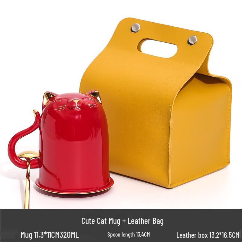 Cute Cat Ceramic Tea Mug with Lid