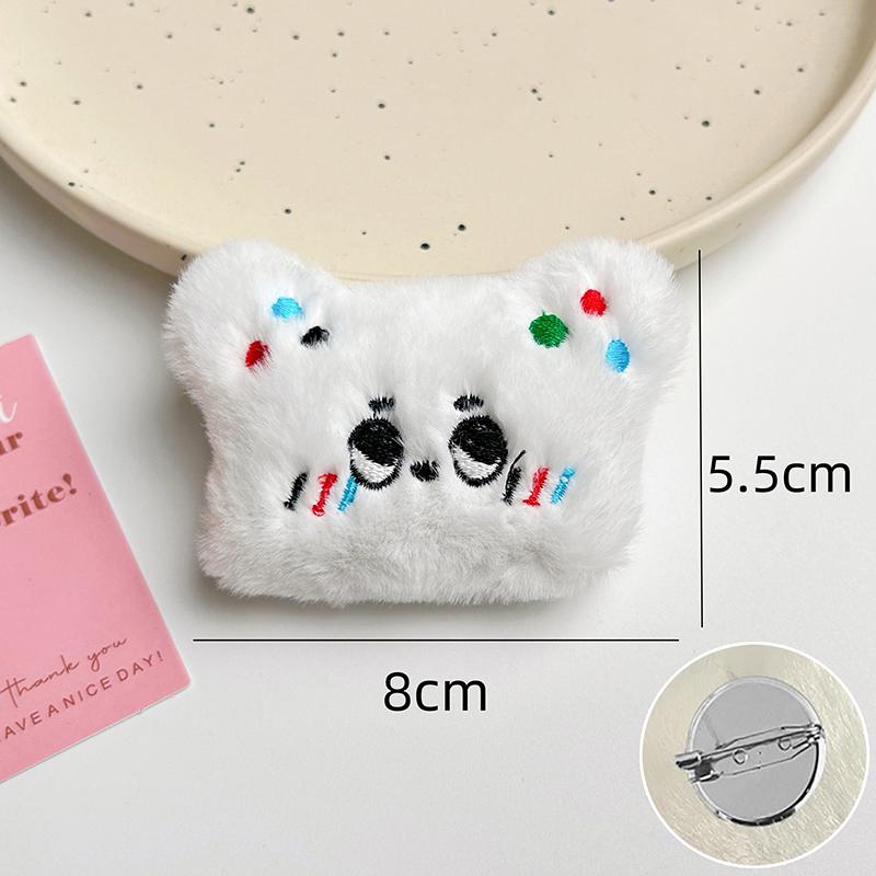 Cute Cat Plush Doll Brooch Fluffy Soft Stuffed Clothes Badge Pins Backpacks Decoration Accessories
