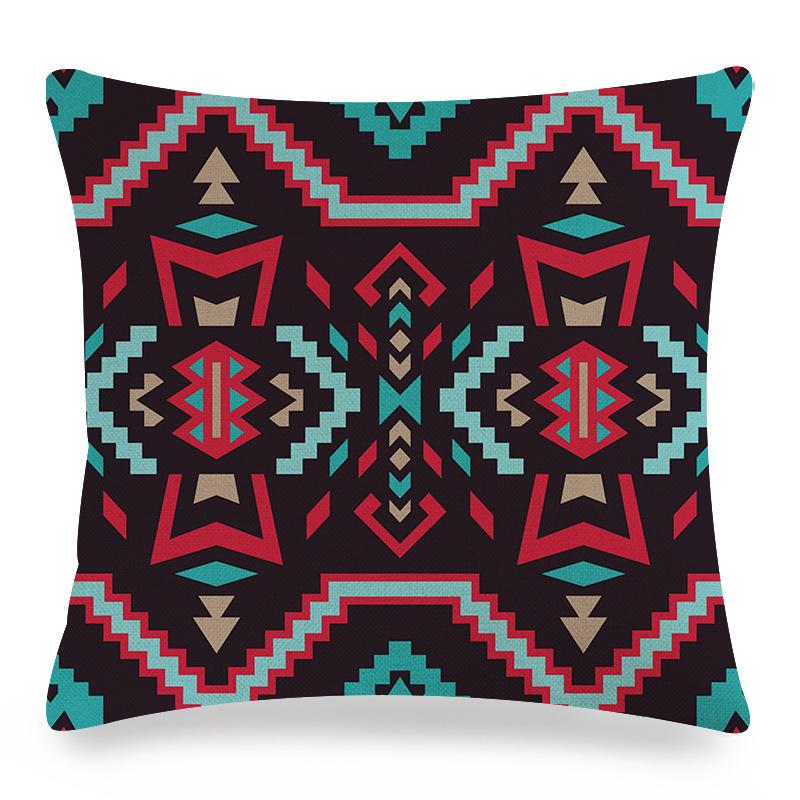 Home Decor Bohemian Aztec Pattern Digital Print Pillow Covers Pattern Cushion Cover Suitable for Sofa Bedroom Car Pillow Cover