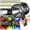 LED Super Bright Concentrated Solar Flashlight with 1 Color Filters Rechargeable Handheld Searchlight Outdoor Camping Hunting