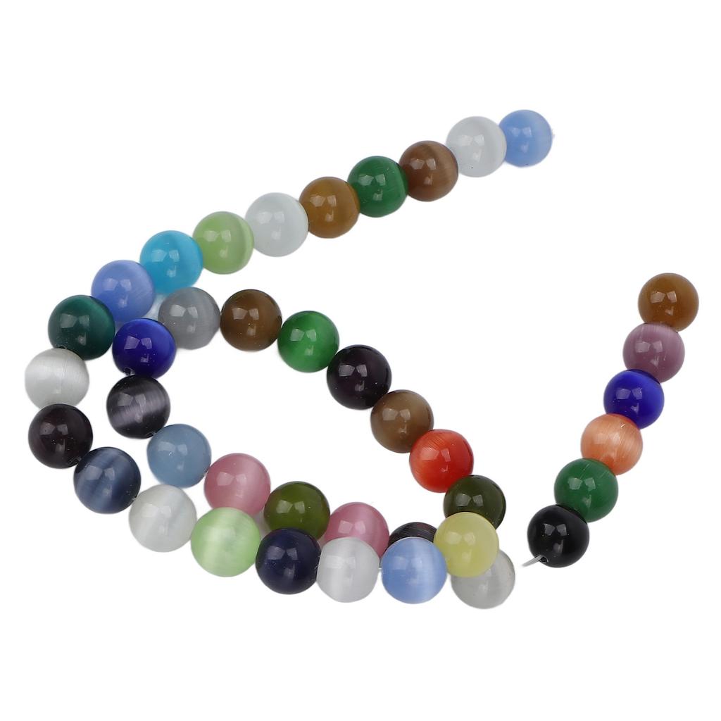 DIY Round Beads Mixed Colors Natural Stone Bracelet Necklace Jewelry Making Accessories 0.39in Diameter