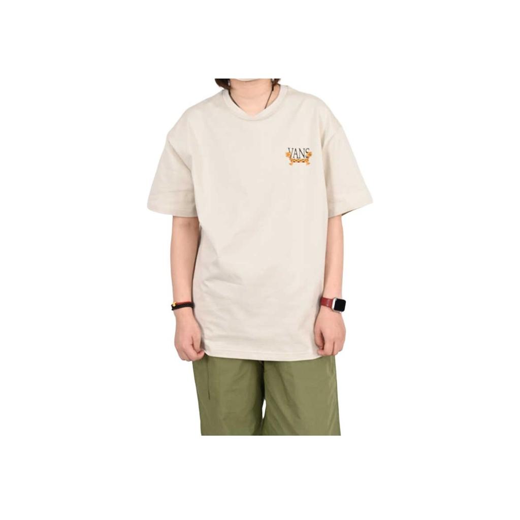Vans SS25 Cartoon Cat Comfortable Pure Cotton Short Sleeve T-Shirt Unisex Tops Oatmeal VN000NJG2N1