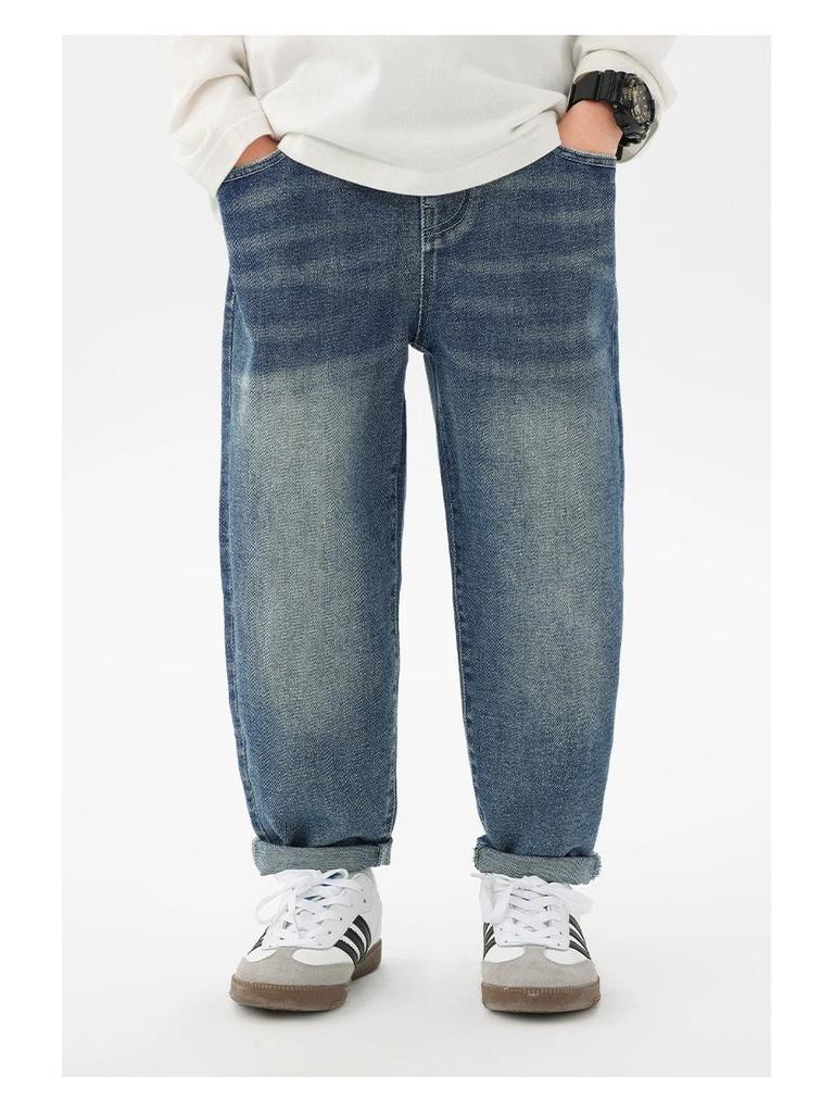 Boys' Korean Style Loose Carrot Jeans - Casual Spring/Autumn Long Pants for Kids