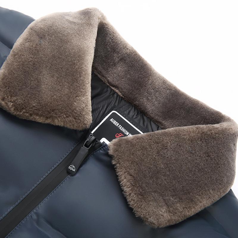 Jacket Cotton Coat Men's Wool Collar Cotton Parkas Winter Windproof Warm