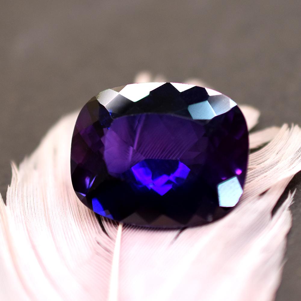 Unique Purple Sapphire 12.50 Ct Natural Ring Size Heated Cushion   Gems