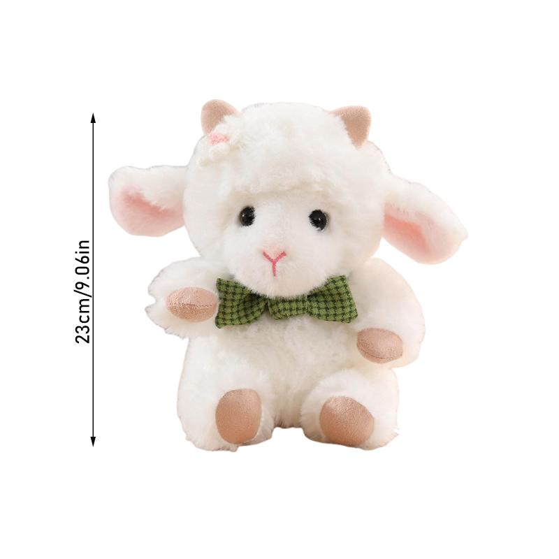 23Cm Cute Baby Sheep Plush Toys Soft Fluffy Cartoon Bow Tie Little Doll Gentle Beautiful Kids Companion Nice Gift